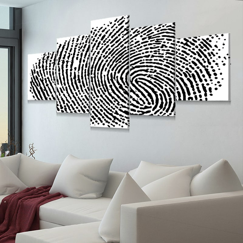 Fingerprint Multi Panel Canvas Wall Art 5 pieces