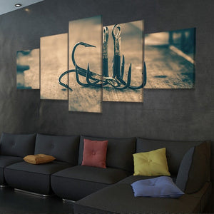 rusted Fishing Hooks canvas wall art