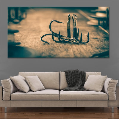 Fishing Hooks wall canvas