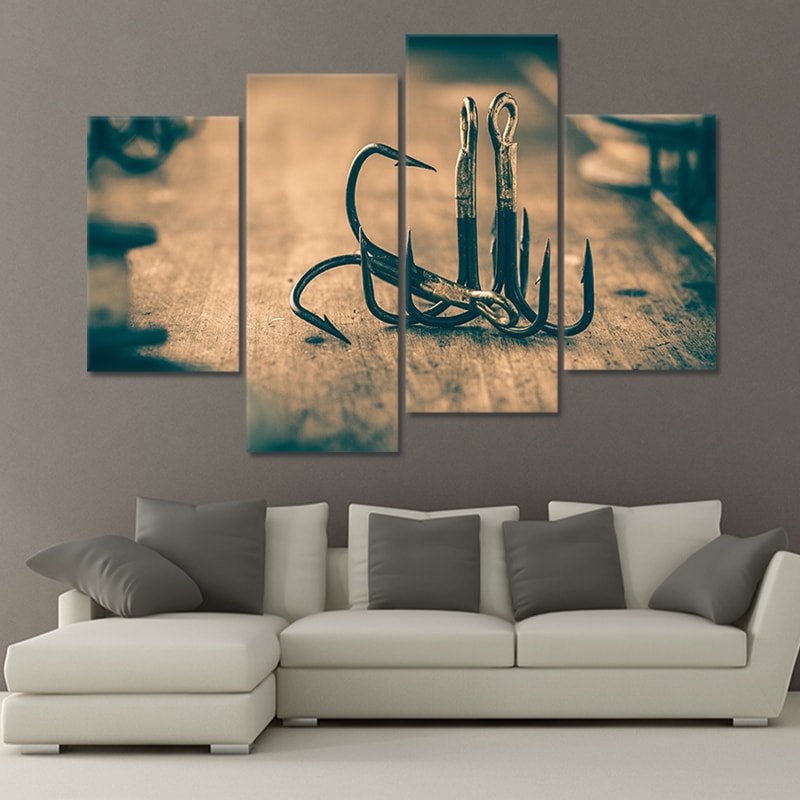 Fishing Hooks Canvas Wall Art Set l by Stunning Canvas Prints