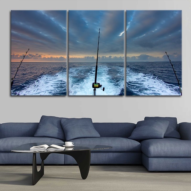 Fishing Rod At Sea wall canvas