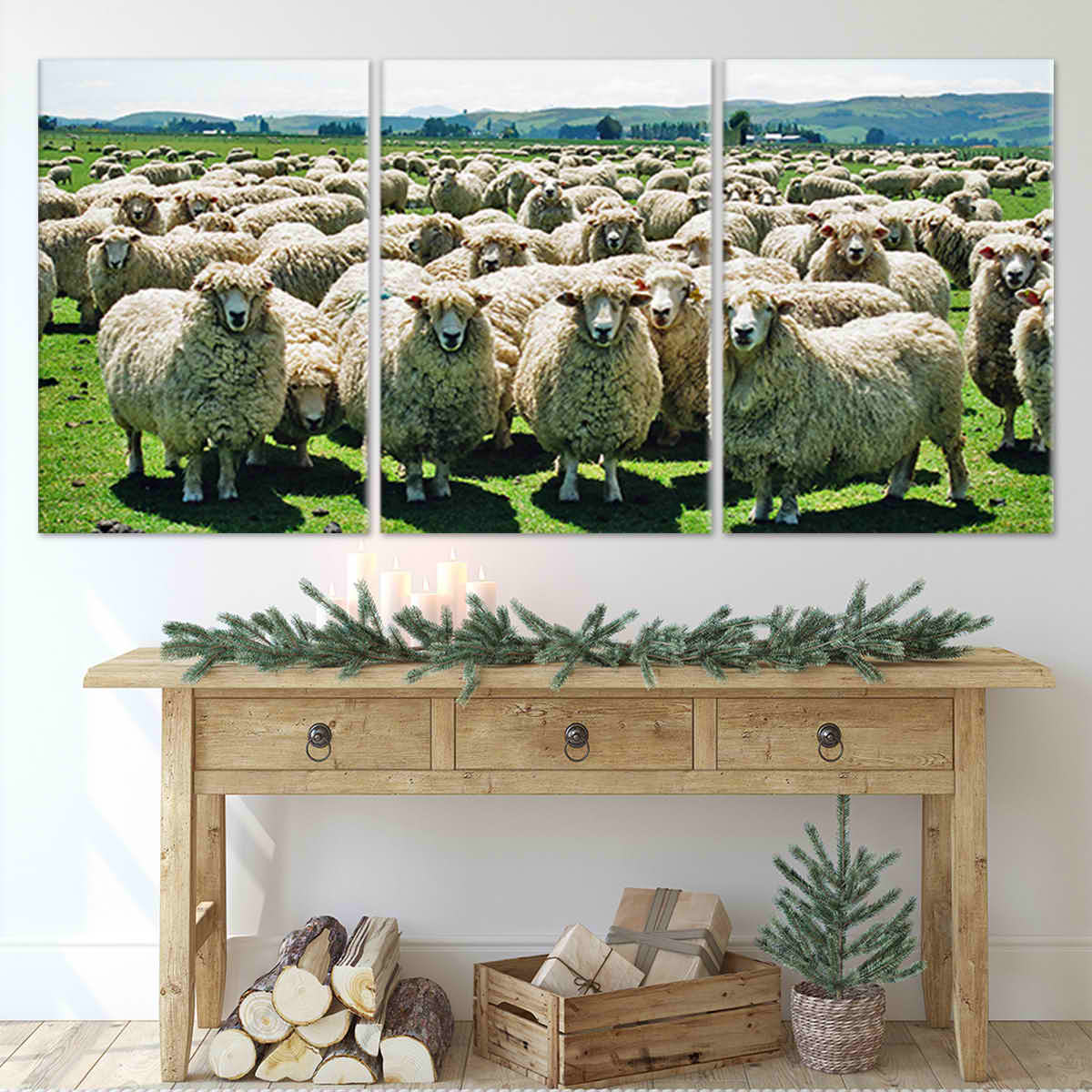Sheep Flock Wall Art Canvas-Stunning Canvas Prints