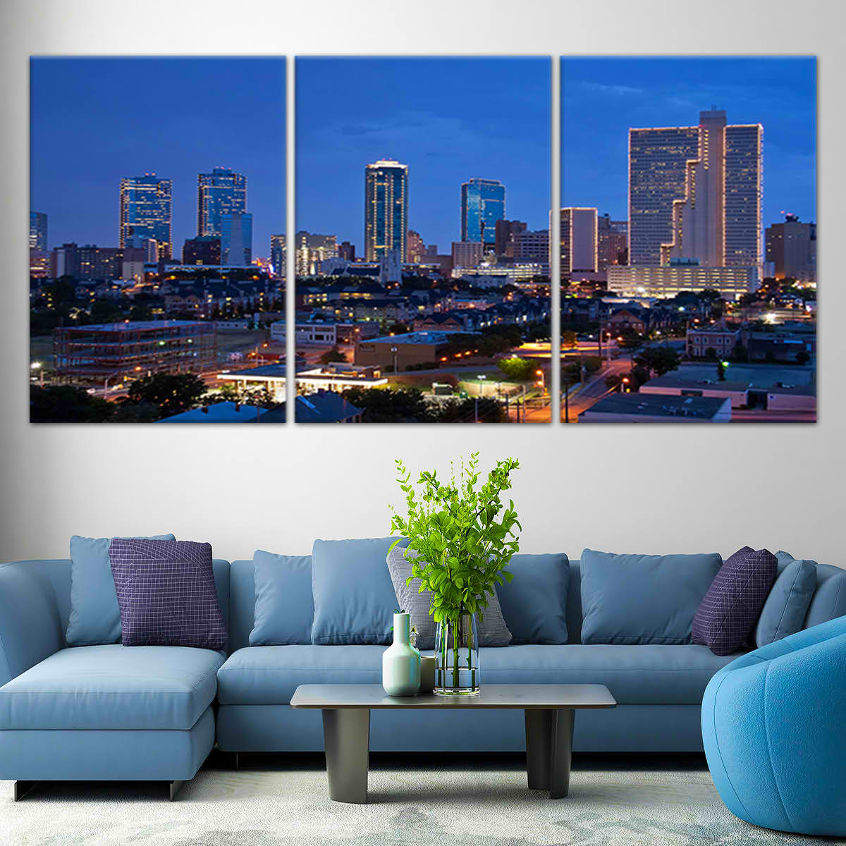 Fort Worth Skyline At Night Wall Art-Stunning Canvas Prints