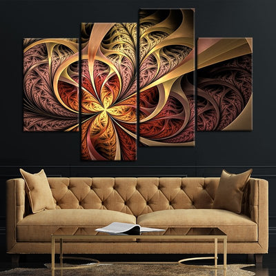 Fractal Autumn Curls Canvas Wall Art