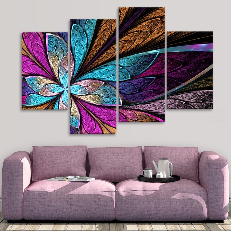 Colorful Fractal Flower Wall Art Canvas Print-Stunning Canvas Prints