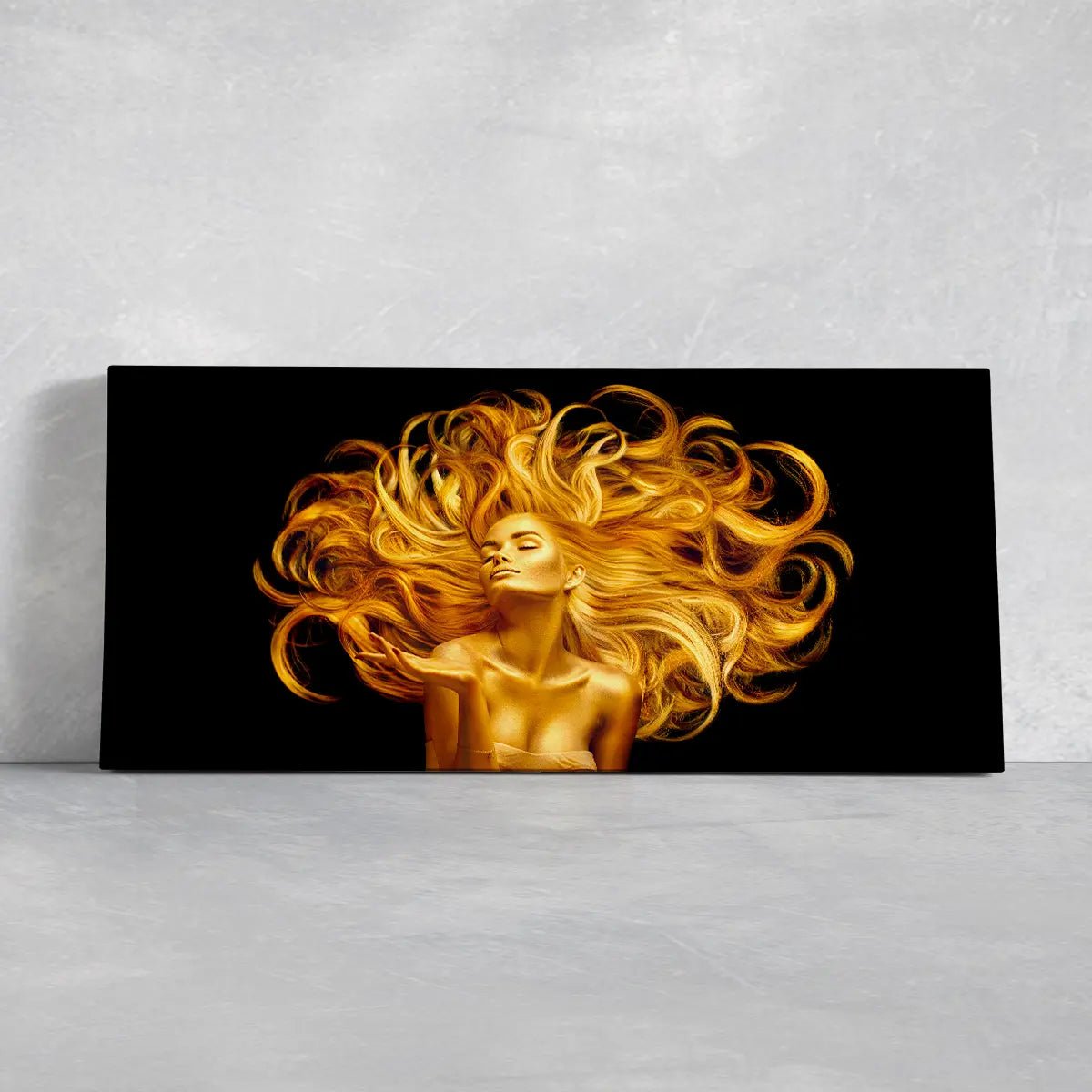 Golden Female Portrait Wall Art-Stunning Canvas Prints