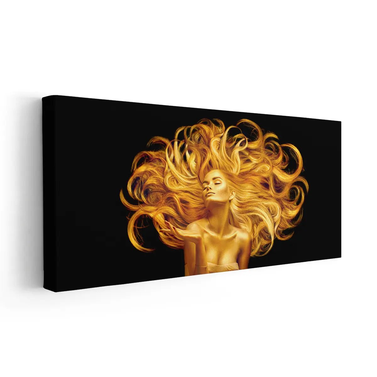 Golden Female Portrait Wall Art-Stunning Canvas Prints