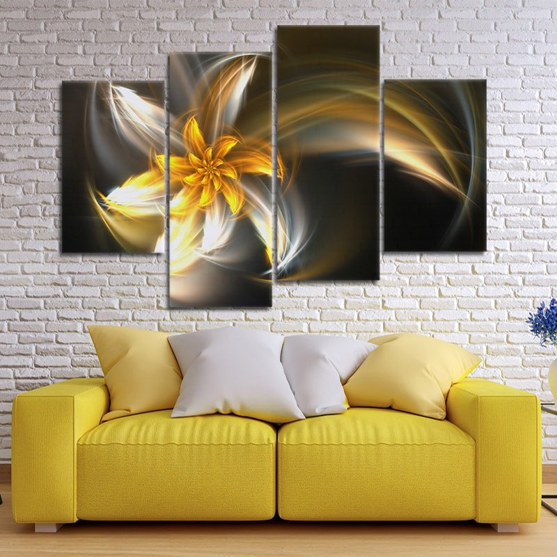 Golden Lily Flower Wall Art Canvas Print-Stunning Canvas Prints