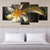 Golden Fractal Flower multi panel canvas wall art