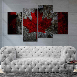 Grunge Canadian Flag Wall Art-Stunning Canvas Prints