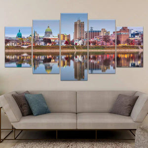 Harrisburg Skyline Wall Art Canvas-Stunning Canvas Prints