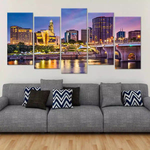 Hartford Skyline Wall Art Canvas-Stunning Canvas Prints