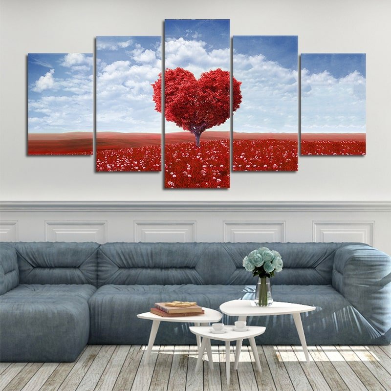 LOVE ART Print Canvas Painting Set, 3 Piece Canvas Painting, Ready to Hang  Painting, Red Heart Love Set, Large Canvas for Wall Decor 