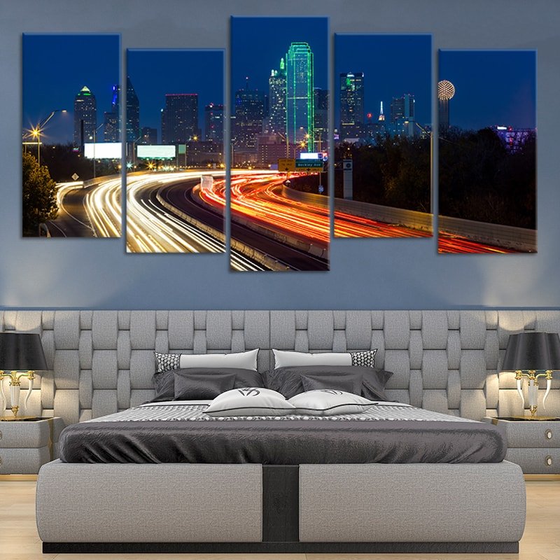 Dallas Skyline At Night Wall Art Canvas-Stunning Canvas Prints