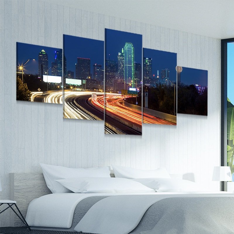 Dallas Skyline At Night Wall Art Canvas-Stunning Canvas Prints