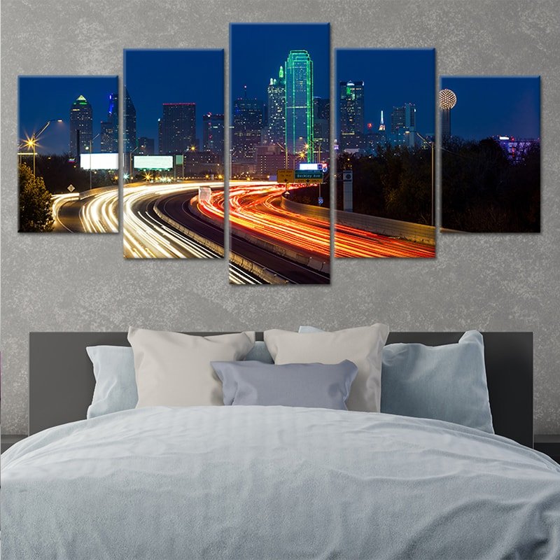 Dallas Skyline At Night Wall Art Canvas-Stunning Canvas Prints