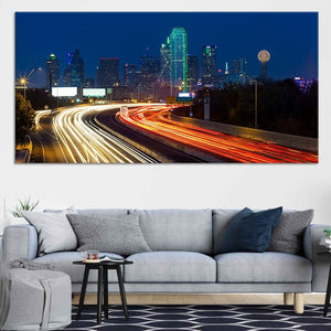 Dallas Skyline At Night Wall Art Canvas-Stunning Canvas Prints