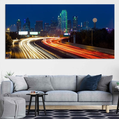 Highway To Dallas Multi Panel Canvas Wall Art