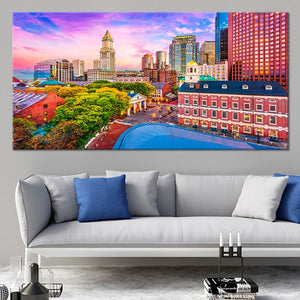 Historic Boston Skyline Wall Art Canvas-Stunning Canvas Prints