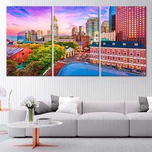 Historic Boston Skyline Wall Art Canvas-Stunning Canvas Prints