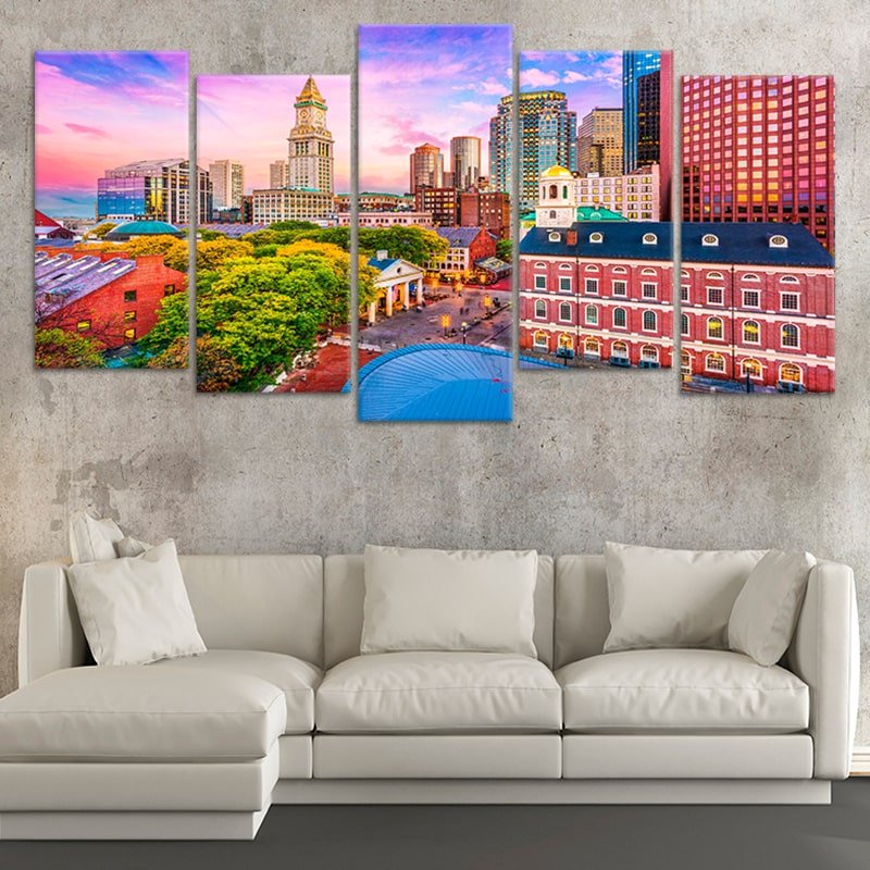 Historic Boston Skyline Wall Art Canvas-Stunning Canvas Prints