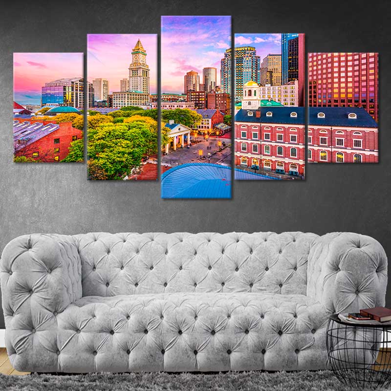 Historic Boston Skyline Wall Art Canvas-Stunning Canvas Prints
