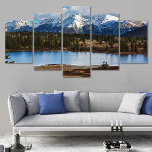 Horizontal mountain scenery canvas print for rustic home decor