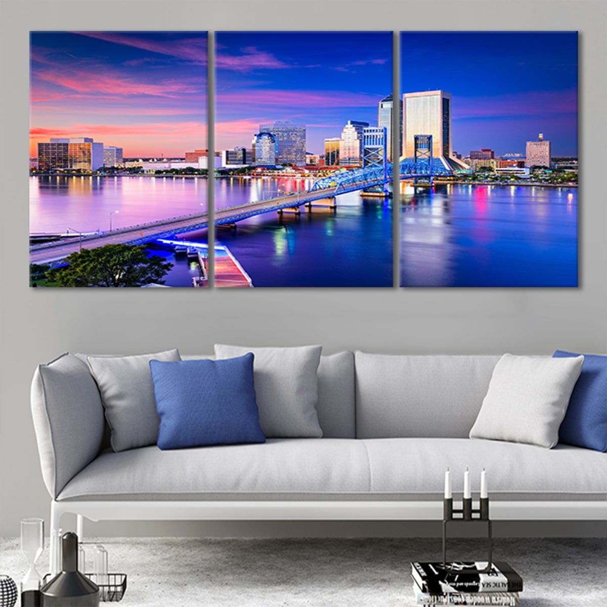 Jacksonville Skyline Wall Art Canvas-Stunning Canvas Prints