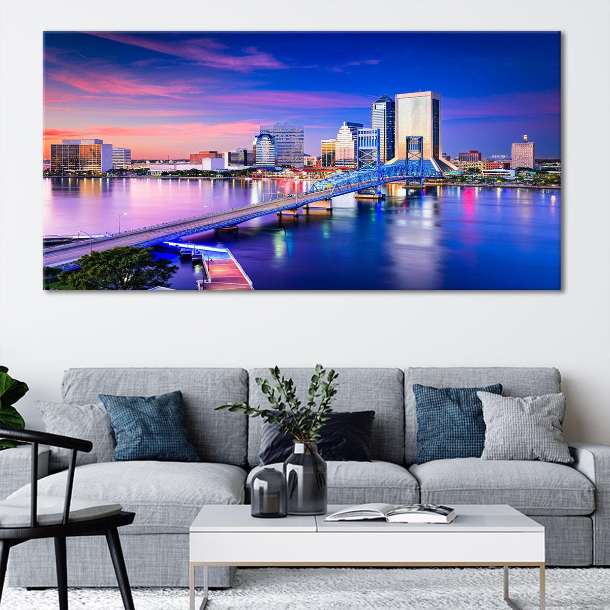 Jacksonville Skyline Wall Art Canvas-Stunning Canvas Prints