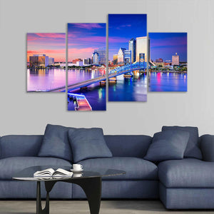 Jacksonville Skyline Wall Art Canvas-Stunning Canvas Prints