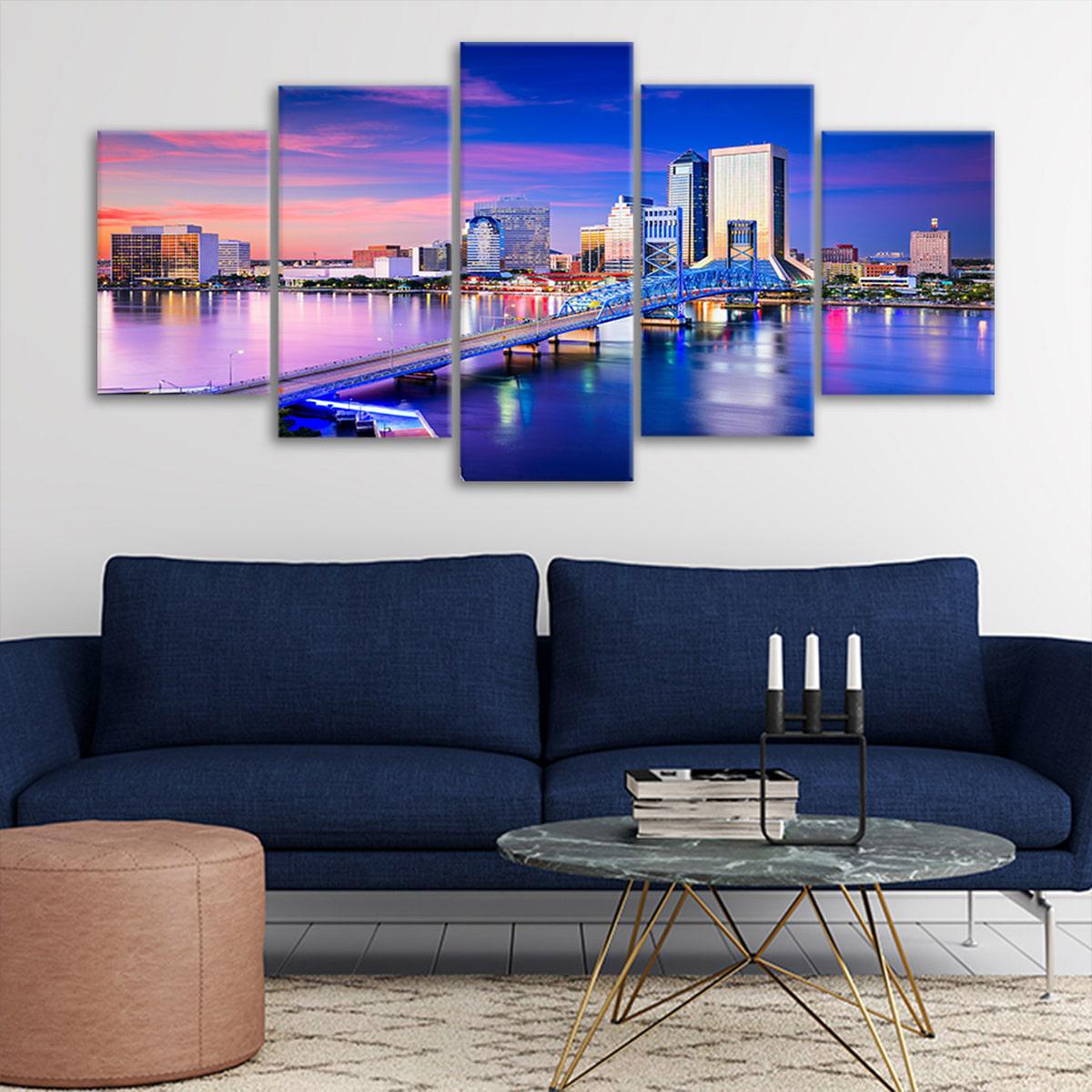 Jacksonville Skyline Wall Art Canvas-Stunning Canvas Prints
