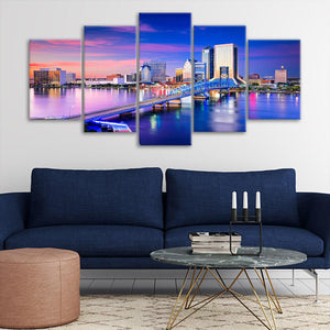 Jacksonville Skyline Wall Art Canvas-Stunning Canvas Prints