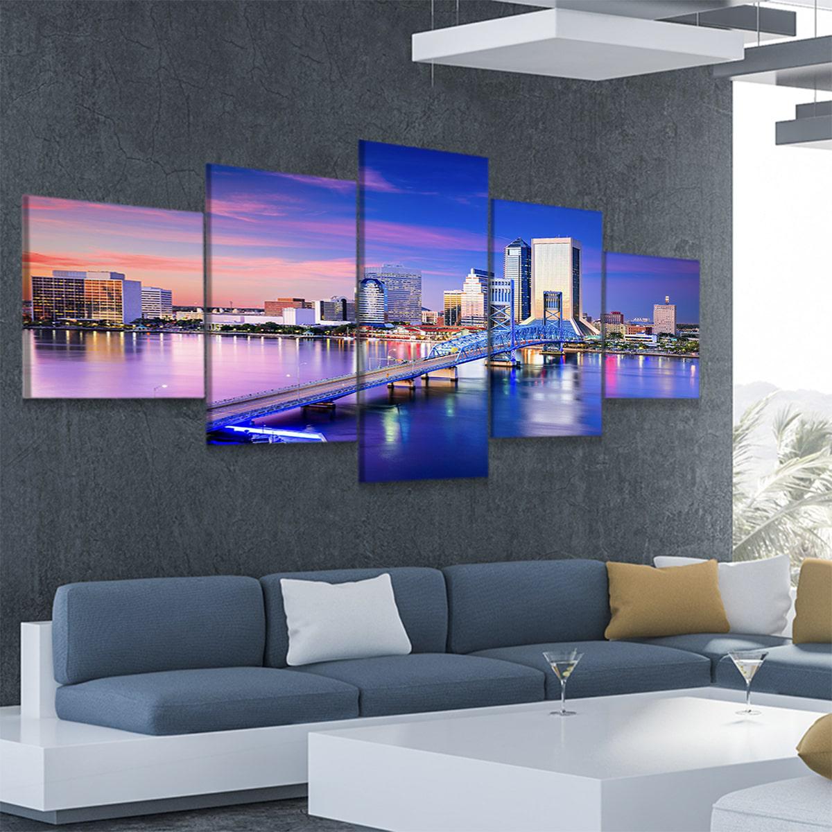 Jacksonville Skyline Wall Art Canvas-Stunning Canvas Prints