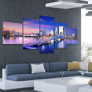 Jacksonville Skyline Wall Art Canvas-Stunning Canvas Prints
