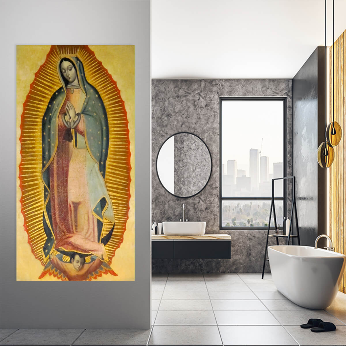Our Lady of Guadalupe Wall Art Christian artwork on canvas, religious picture frames, faith print, framed Christian art