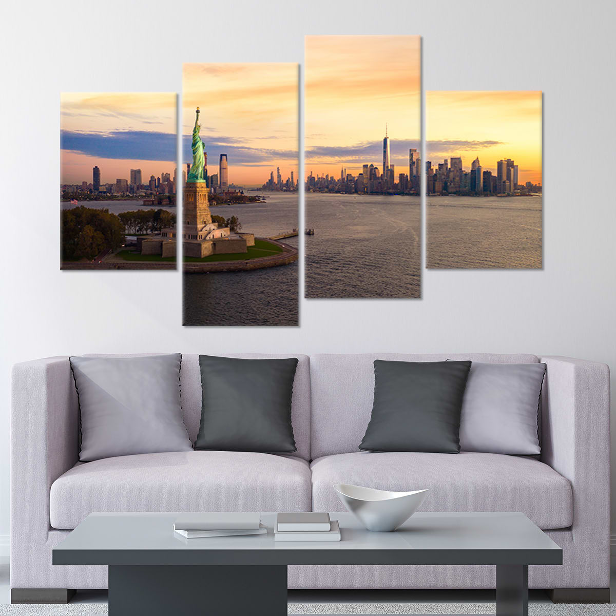 Statue Of Liberty Skyline Wall Art Canvas-Stunning Canvas Prints