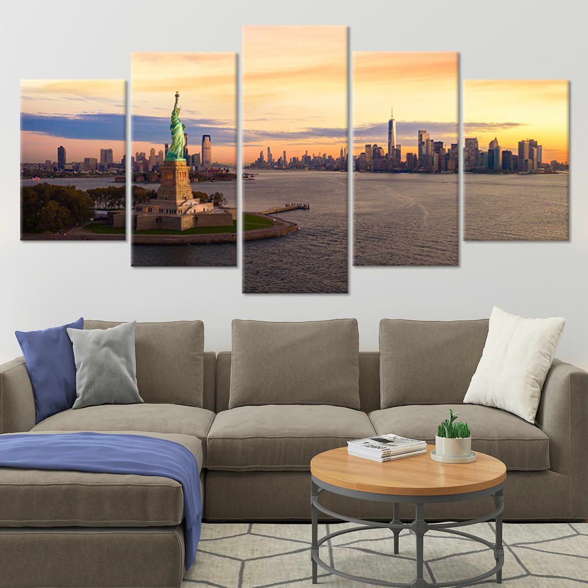 Statue Of Liberty Skyline Wall Art Canvas-Stunning Canvas Prints