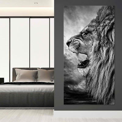 Roaring Lion Wall Art Canvas Vertical-Stunning Canvas Prints