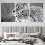 Lion Couple Love Black And White Wall Art-Stunning Canvas Prints