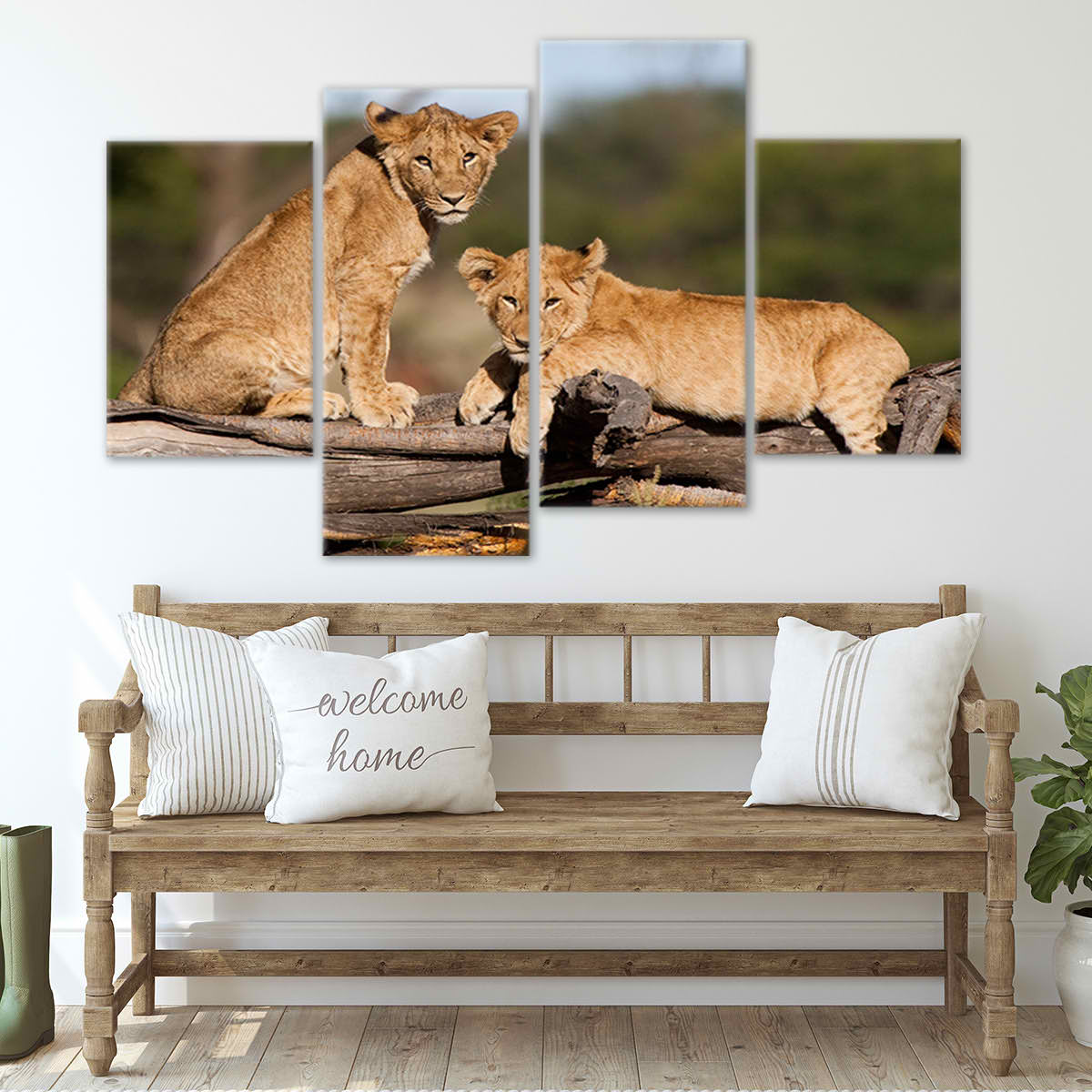 Cute Lion Cubs Wall Art Canvas-Stunning Canvas Prints