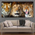 Lion Tiger Leopard Multi Panel Canvas Wall Art