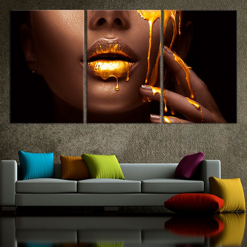 Liquid Gold Makeup Wall Art Canvas Print-Stunning Canvas Prints