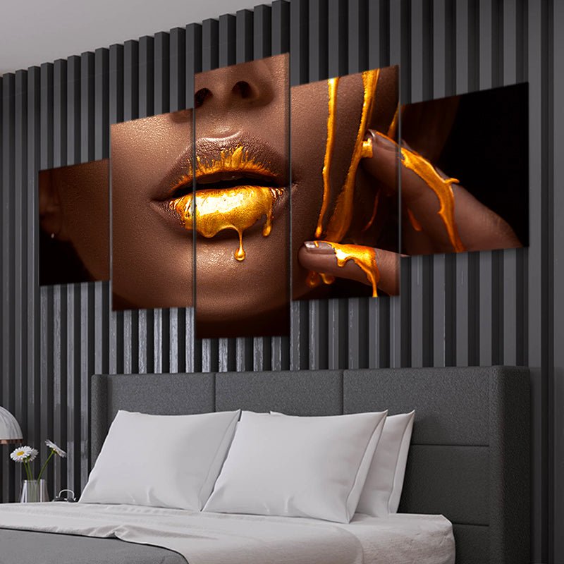 Liquid Gold Makeup Wall Art Canvas Print-Stunning Canvas Prints