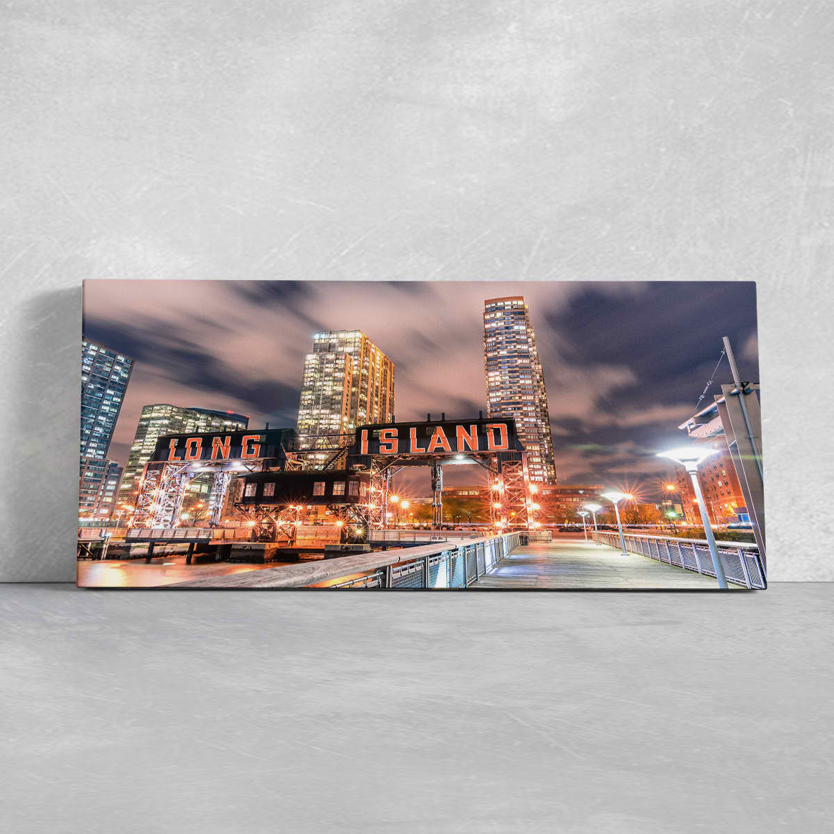 Long Island Pier Skyline Wall Art Canvas-Stunning Canvas Prints