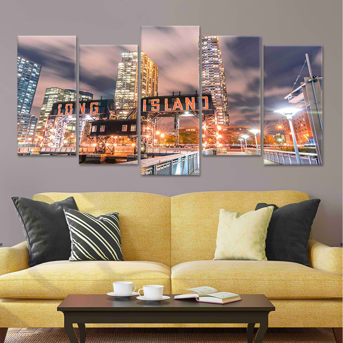 Long Island Pier Skyline Wall Art Canvas-Stunning Canvas Prints