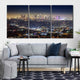 Los Angeles At Night Skyline Wall Art Canvas-Stunning Canvas Prints
