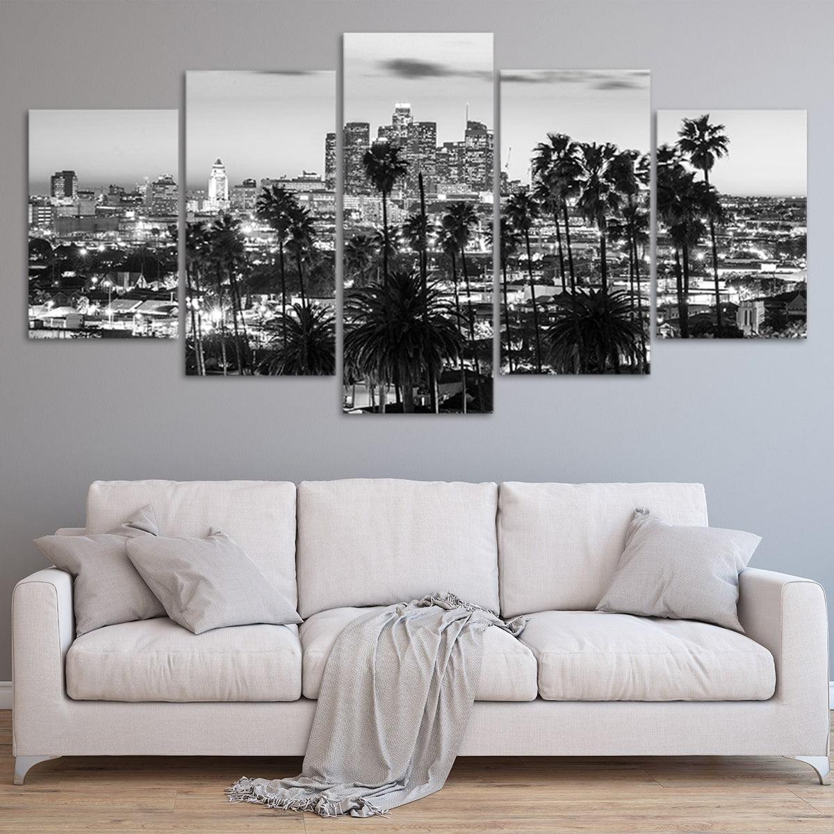 Black And White Los Angeles Skyline Wall Art Canvas-Stunning Canvas Prints
