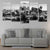 Los Angeles Skyline Monochrome Canvas Wall Art Set