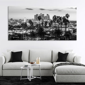 Black And White Los Angeles Skyline Wall Art Canvas-Stunning Canvas Prints