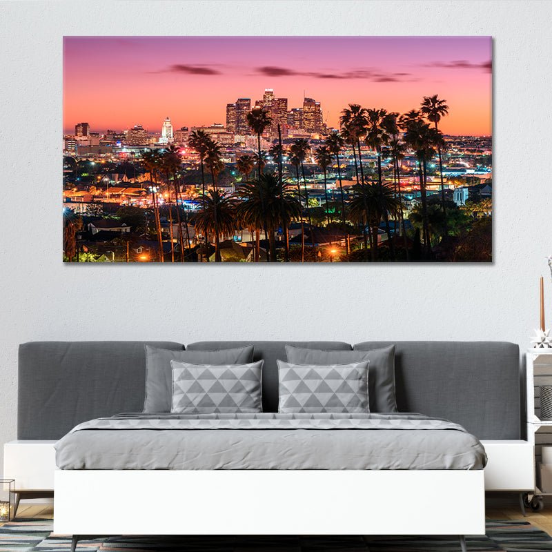 Los Angeles Sunset Skyline Wall Art Canvas-Stunning Canvas Prints